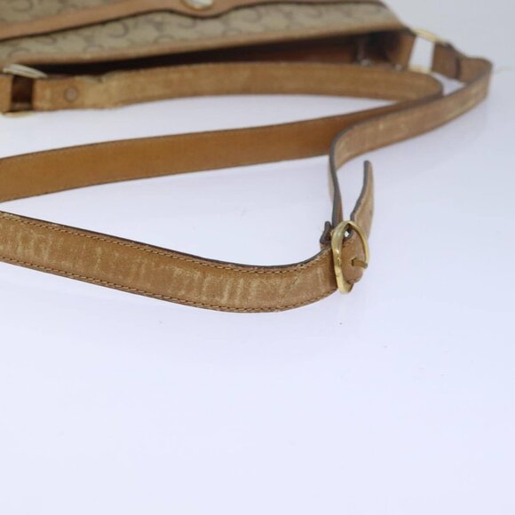 CELINE C Macadam Canvas Shoulder Bag Leather Beige - Picture 7 of 16